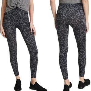 SPANX Look At Me Now Seamless Leggings Leopard Print Black Gray | Size XL
